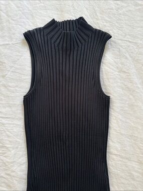 Theory Long Black Ribbed Dress